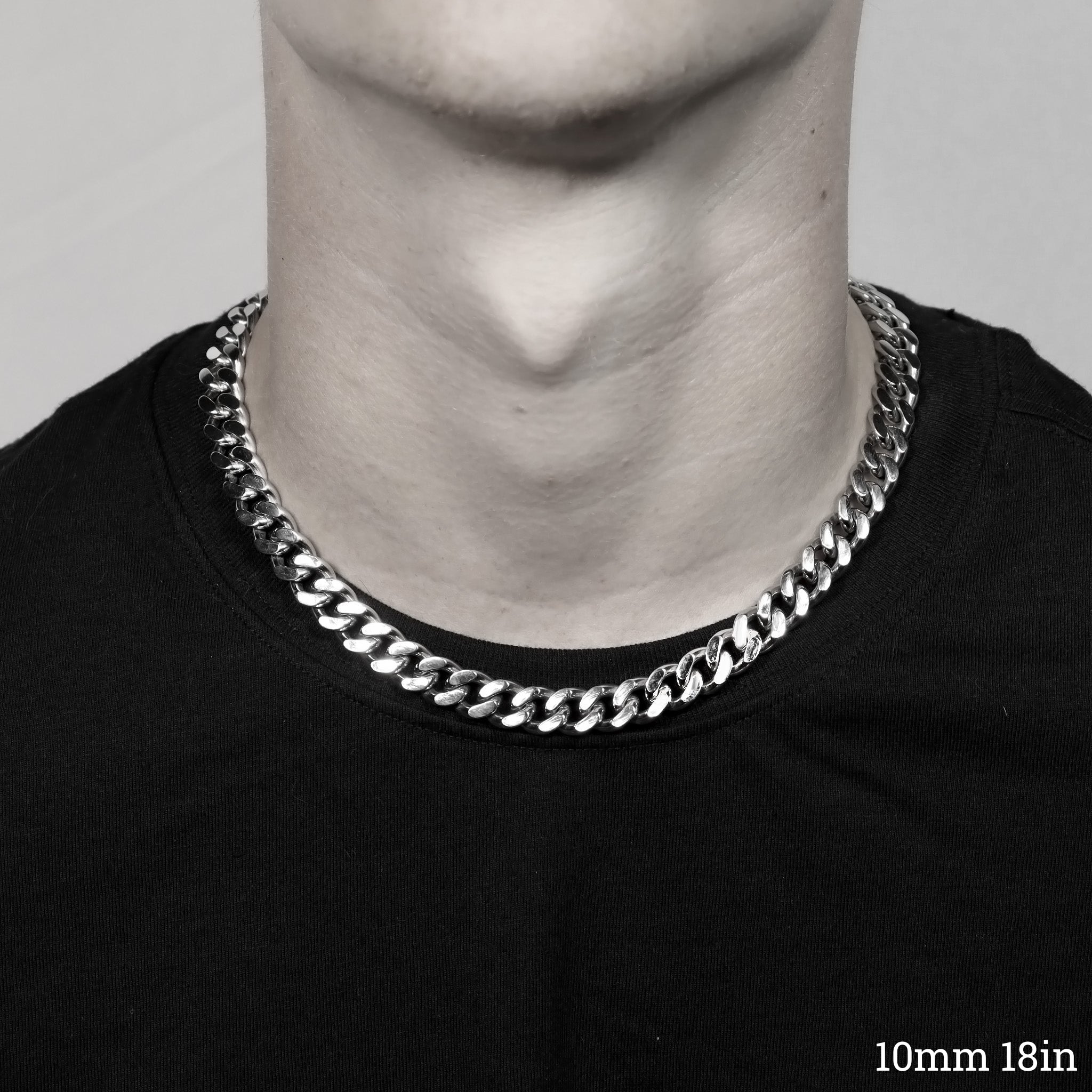 Stainless Steel Diamond Cut Curb Chain Necklace