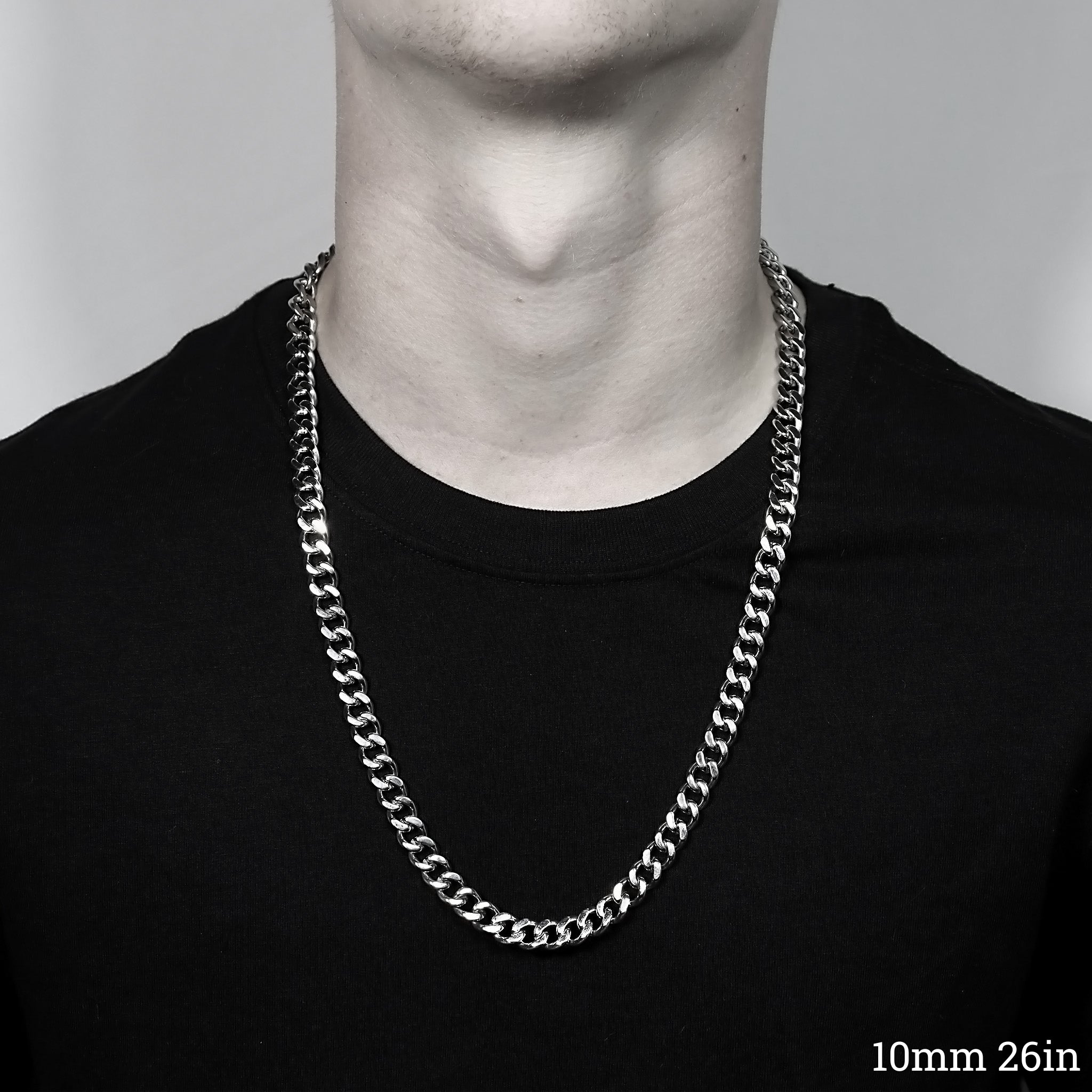 Stainless Steel Diamond Cut Curb Chain Necklace