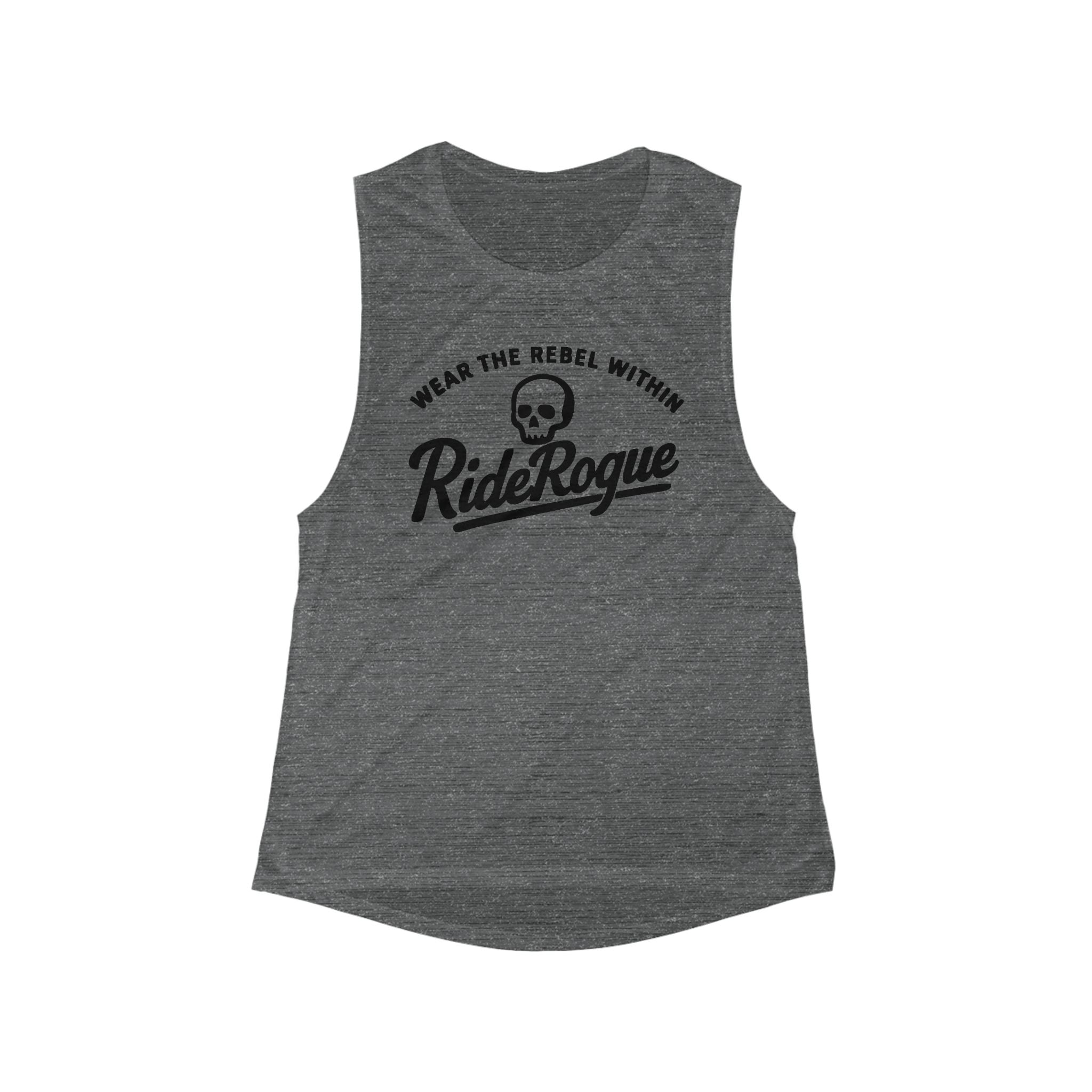 Women's Flowy Muscle Tank - Ride Rogue Graphic Top, Summer Style