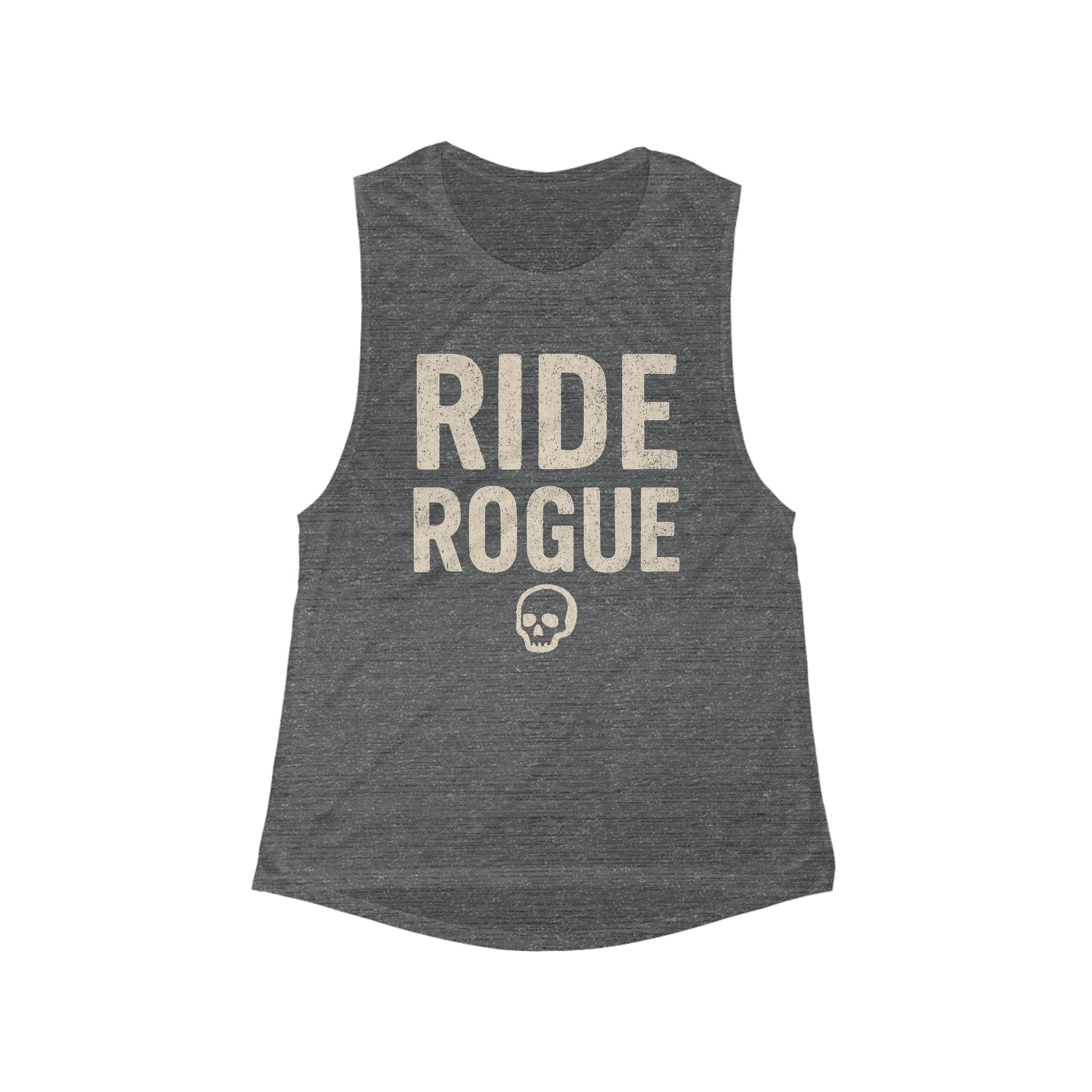 Women's Flowy Muscle Tank - Ride Rogue Graphic Top, Summer Style