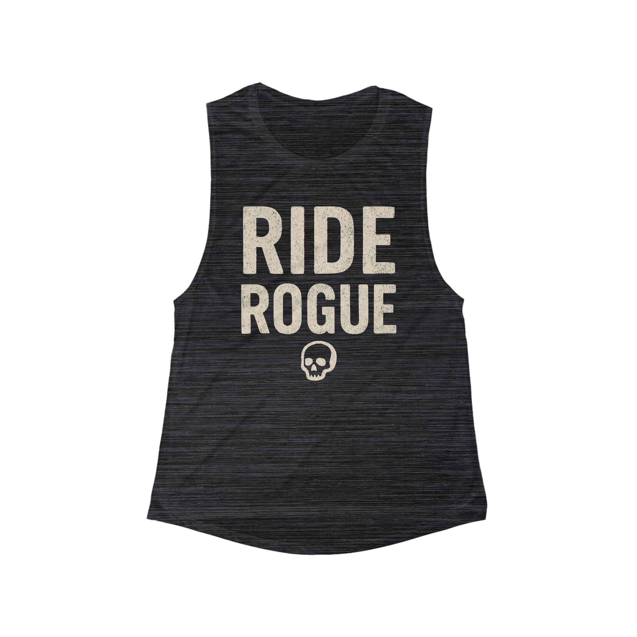 Women's Flowy Muscle Tank - Ride Rogue Graphic Top, Summer Style