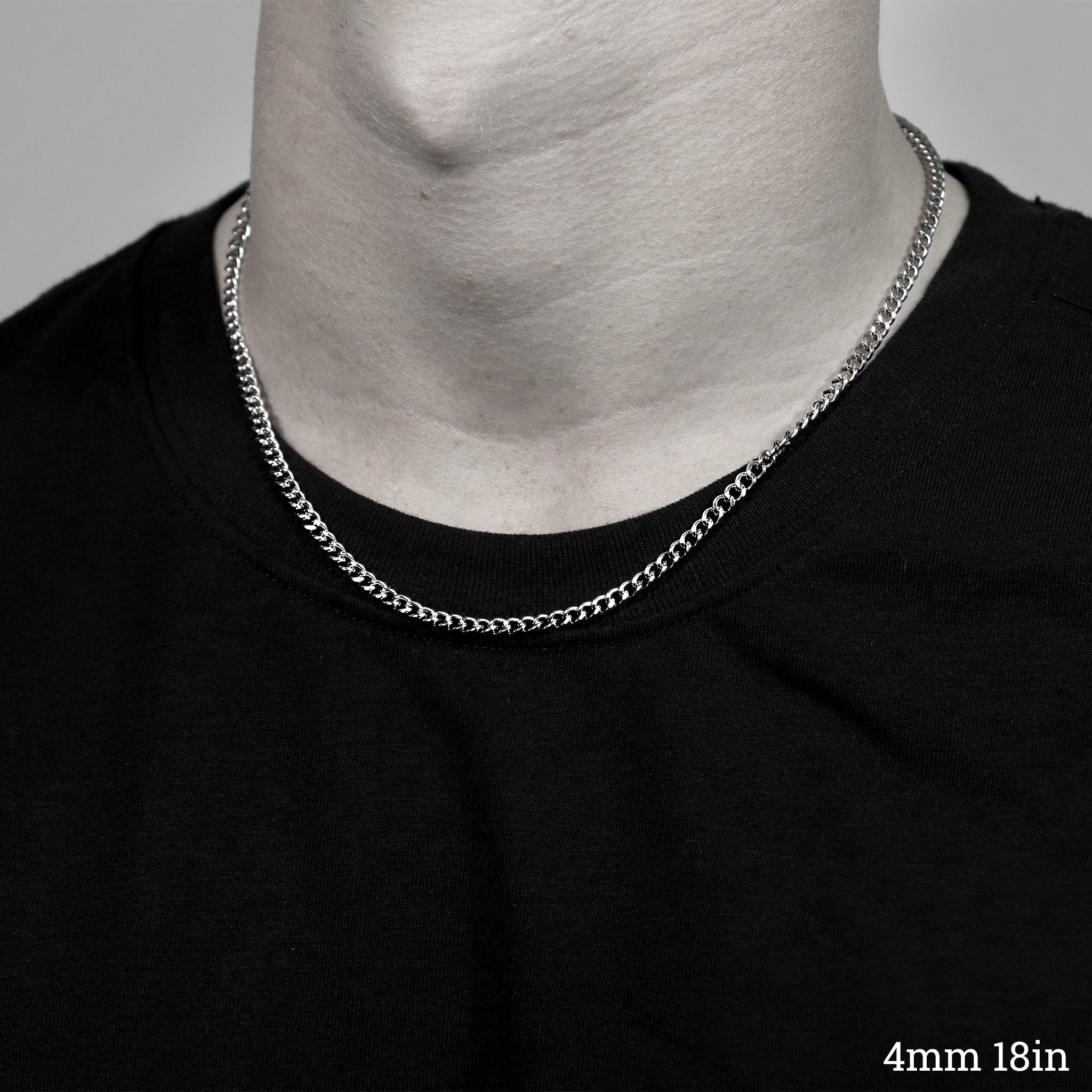 Stainless Steel Diamond Cut Curb Chain Necklace