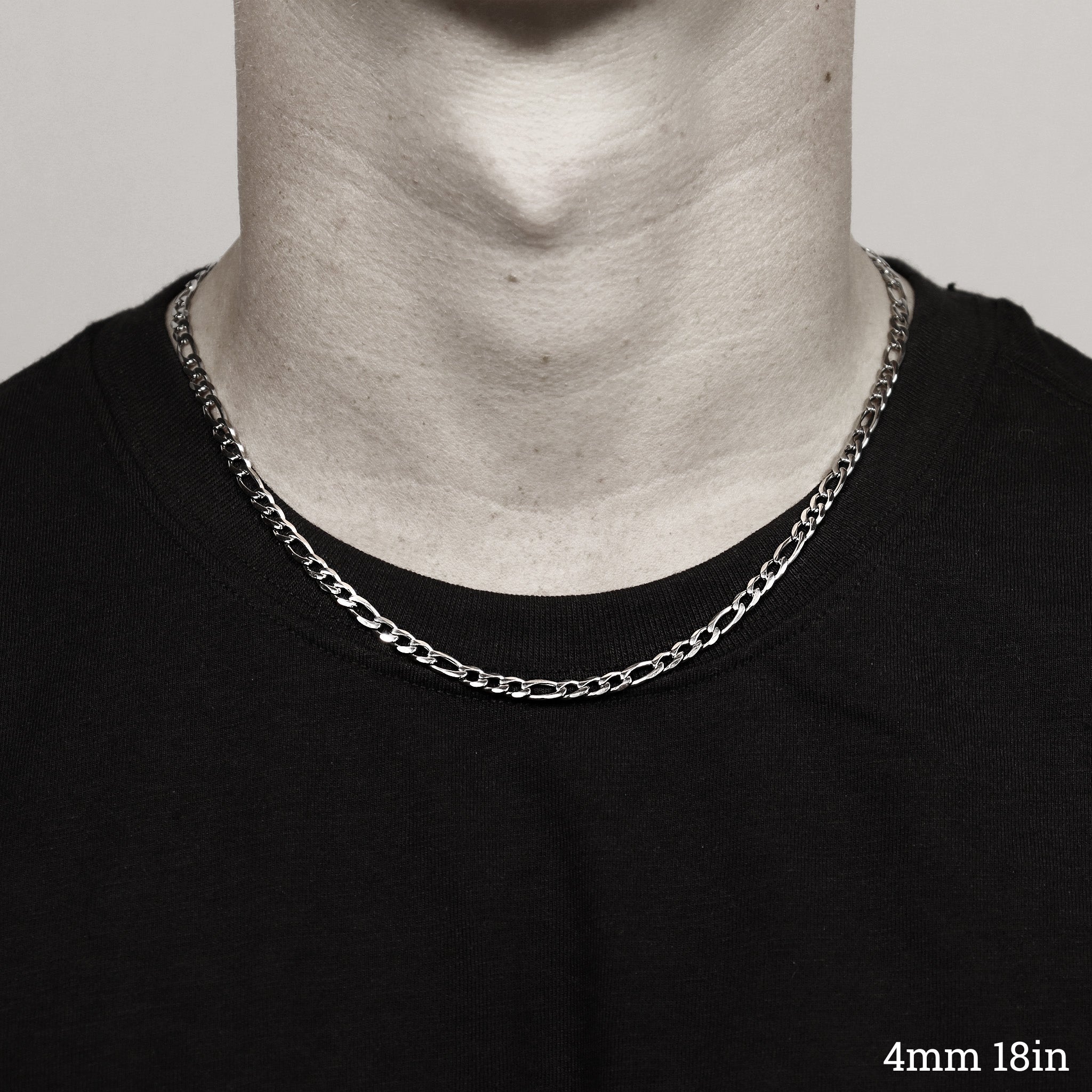 Stainless Steel Figaro Chain Necklace