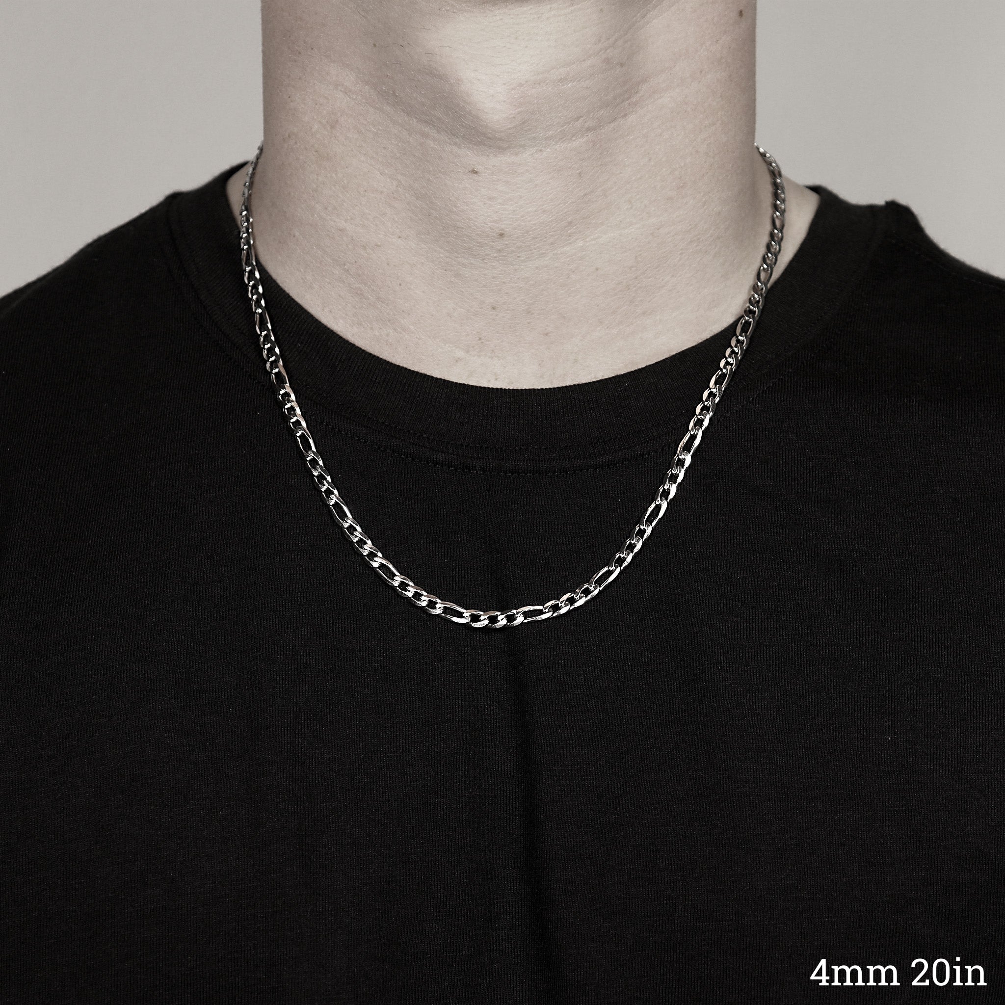Stainless Steel Figaro Chain Necklace
