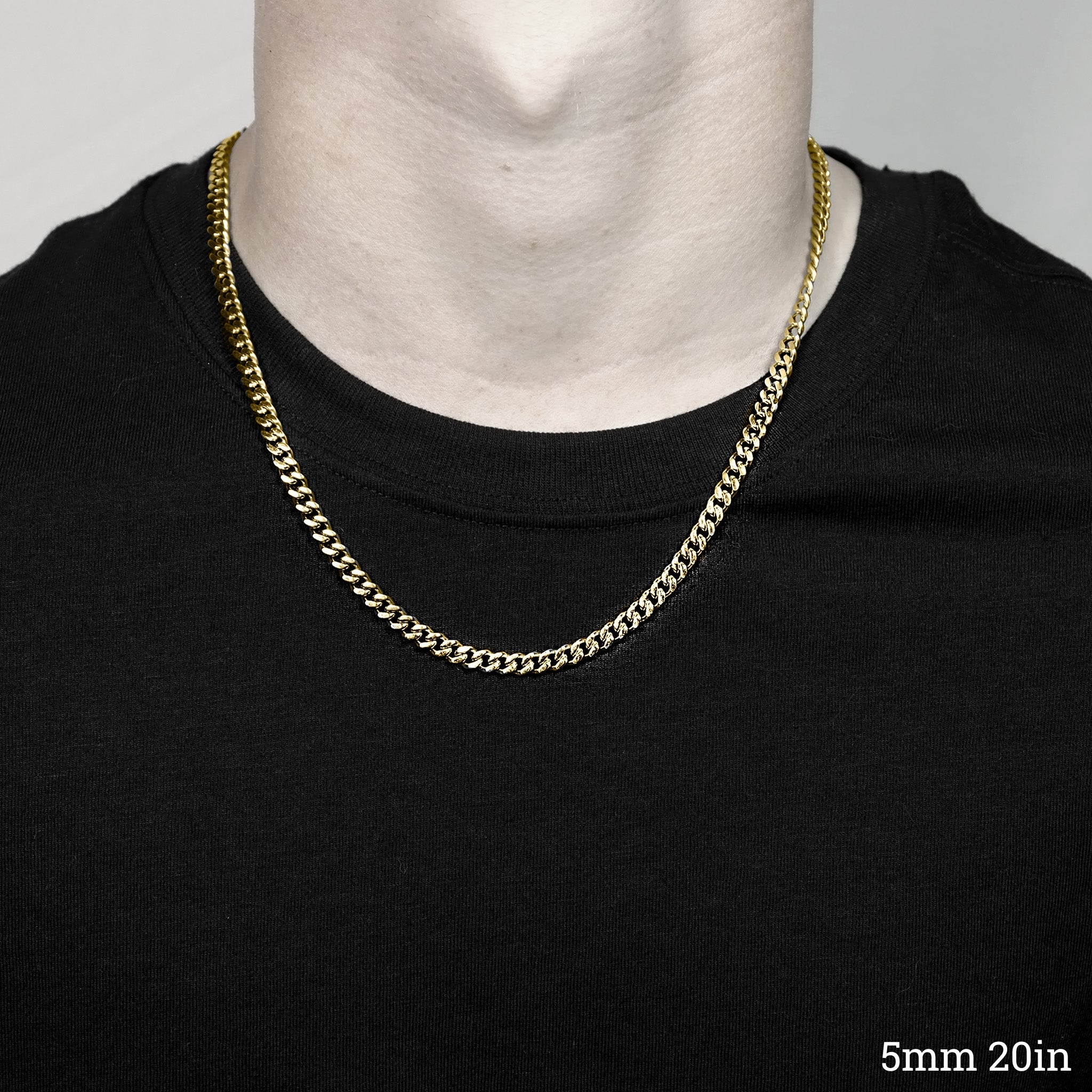 Gold Diamond Cut Curb Chain