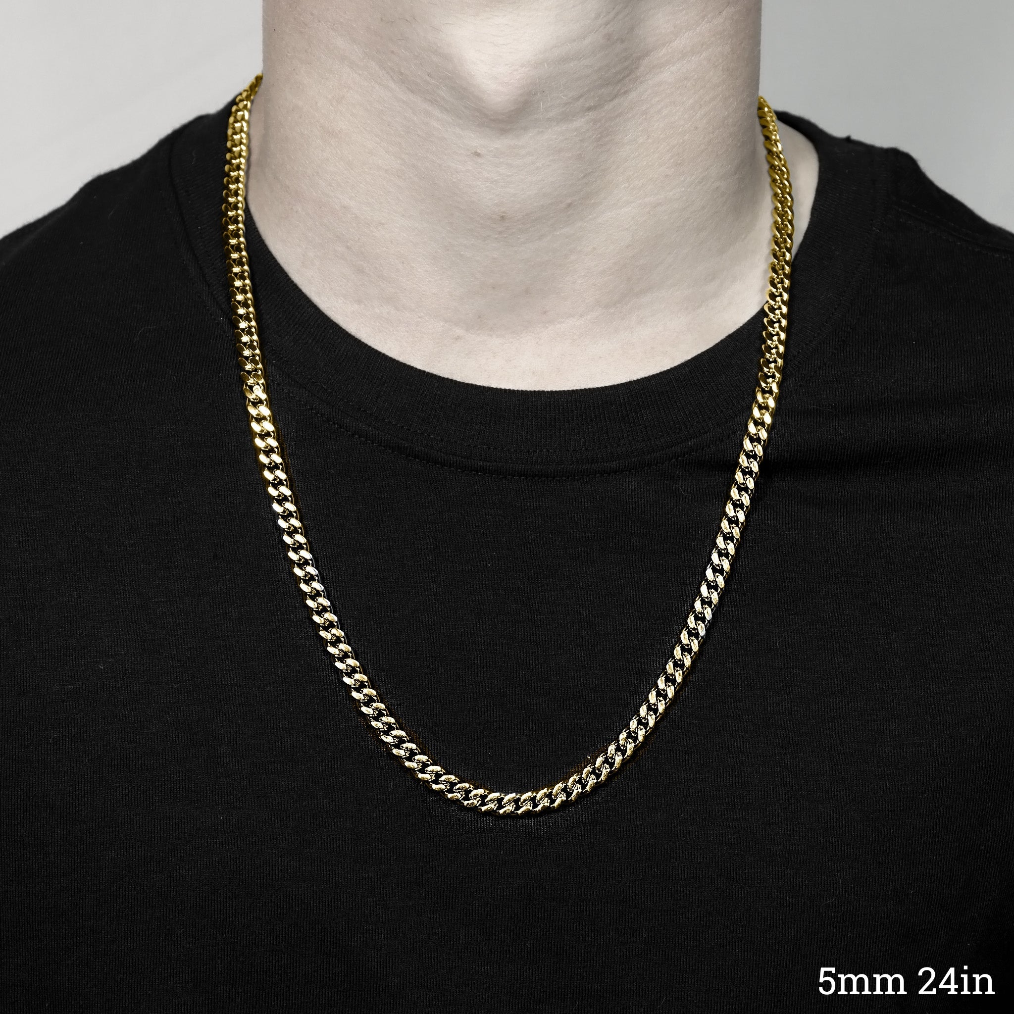 Gold Diamond Cut Curb Chain