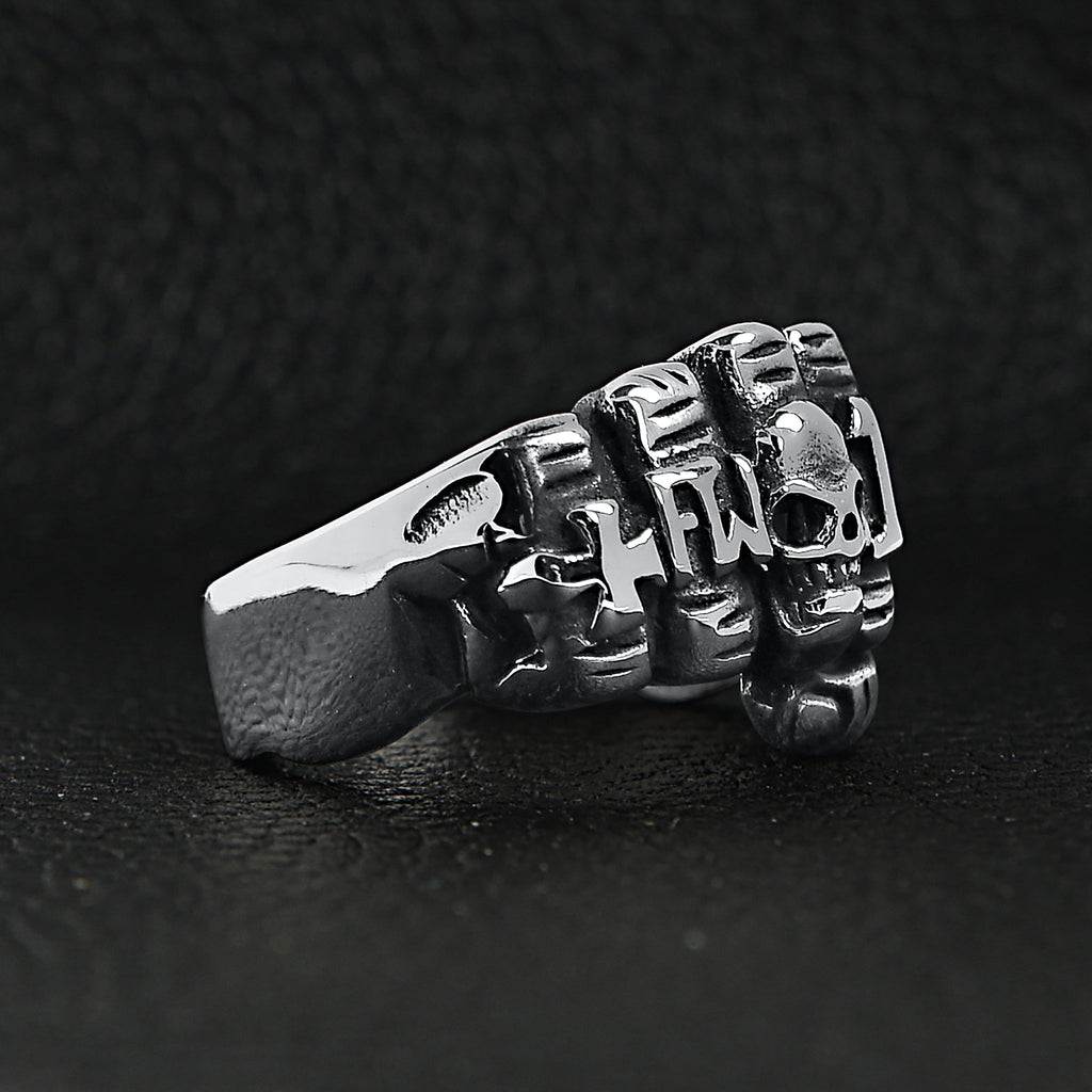 Stainless Steel Biker Rings Fist Ring
