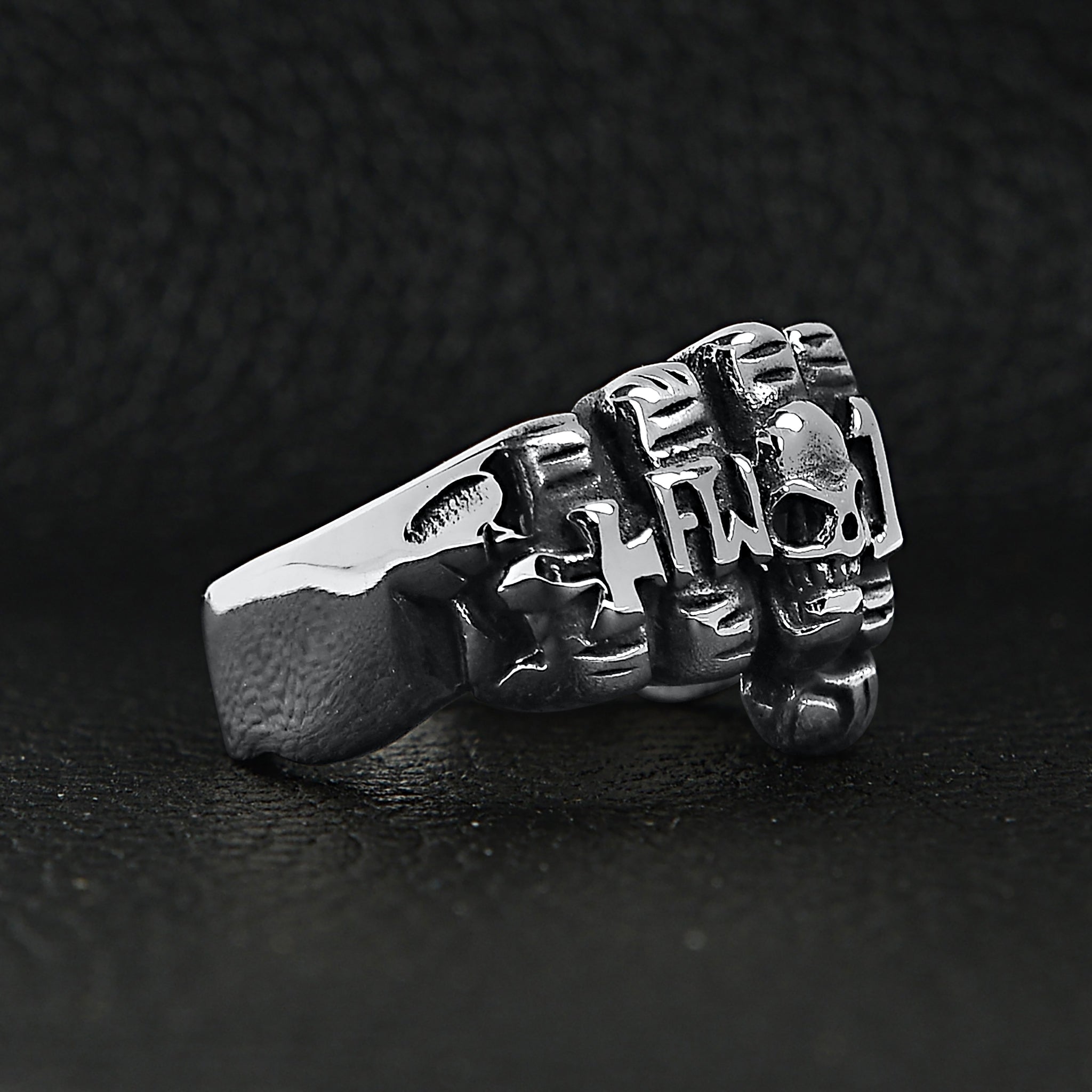 Stainless Steel Biker Rings Fist Ring