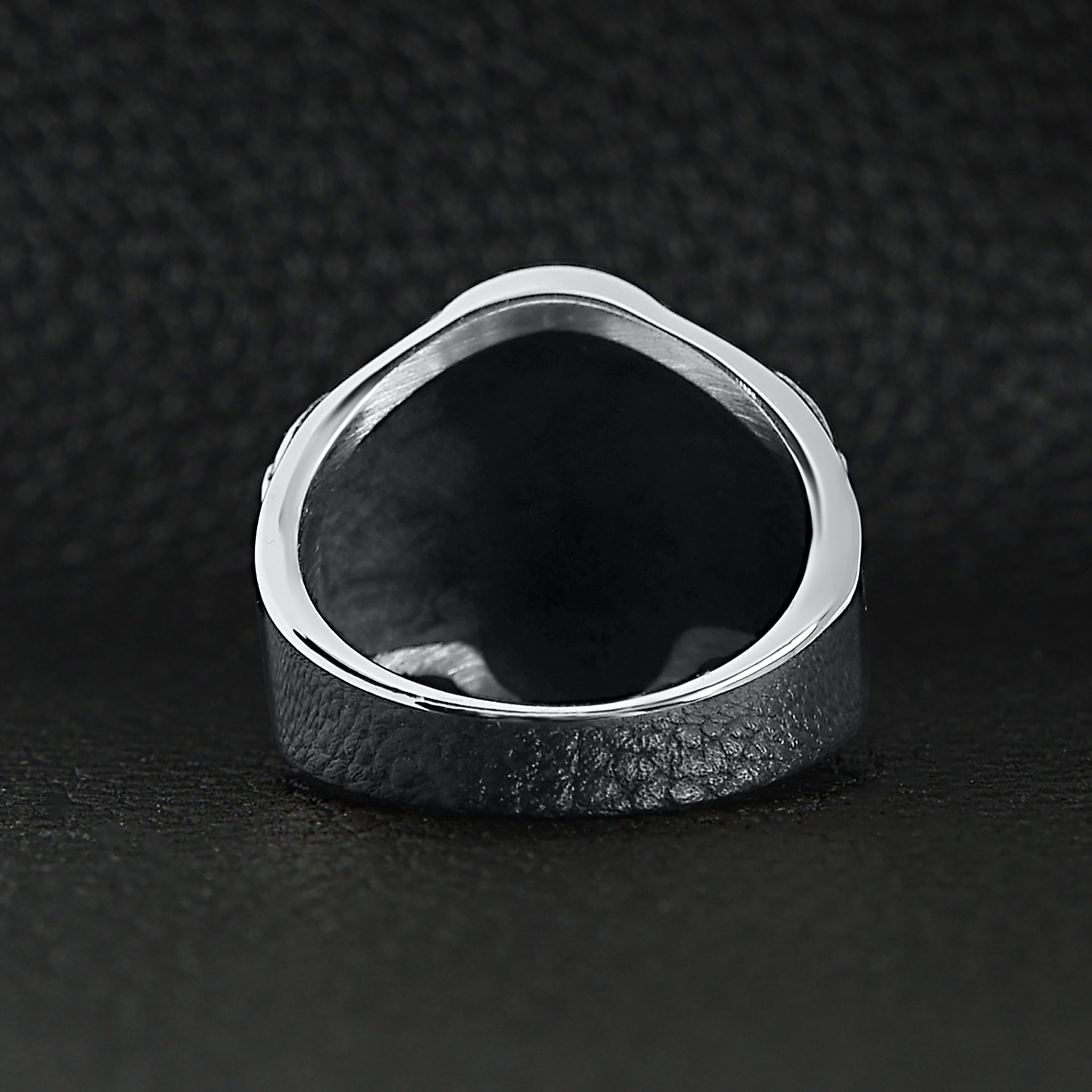 Stainless Steel Cracked Triple Skull Ring