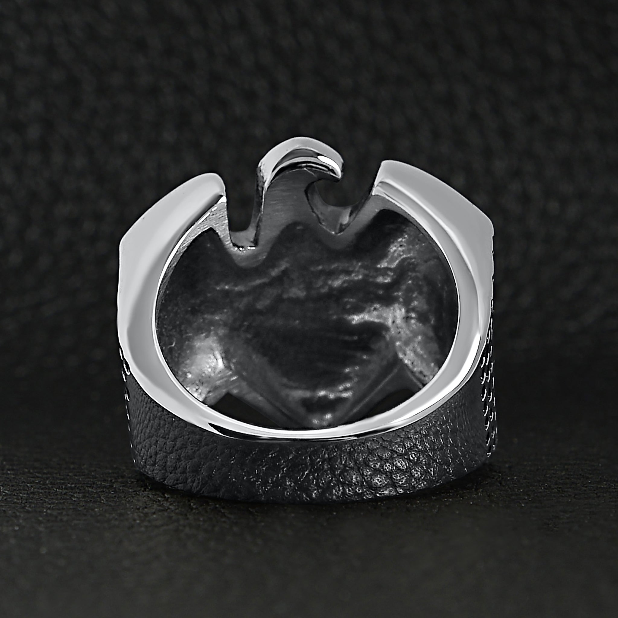 Stainless Steel "AMERICAN BIKER" With Eagle Unisex Ring