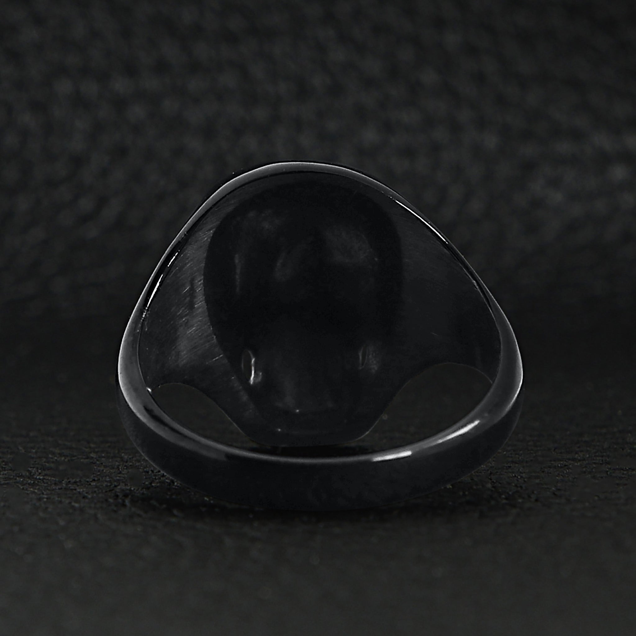 Stainless Steel Black Skull Ring