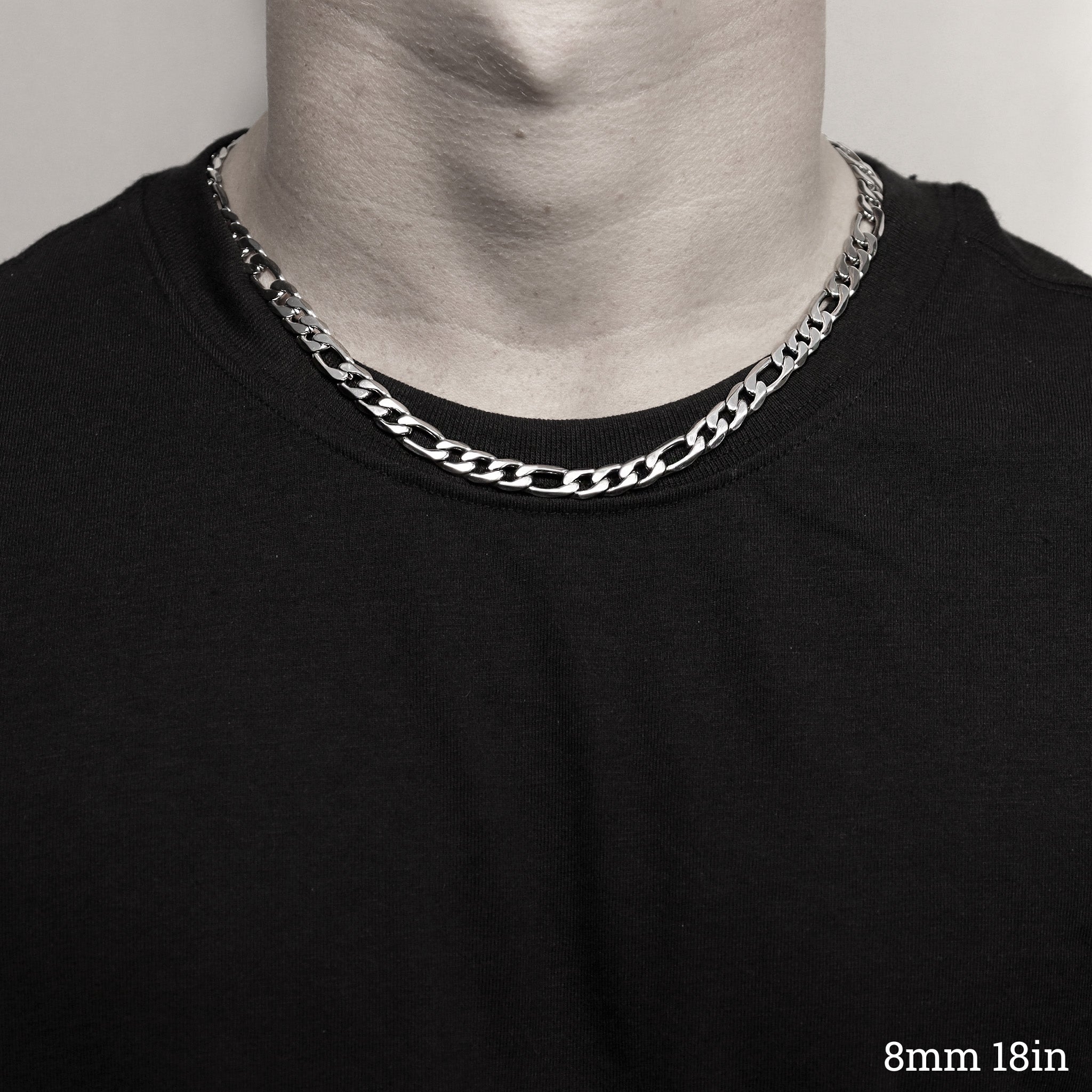 Stainless Steel Figaro Chain Necklace
