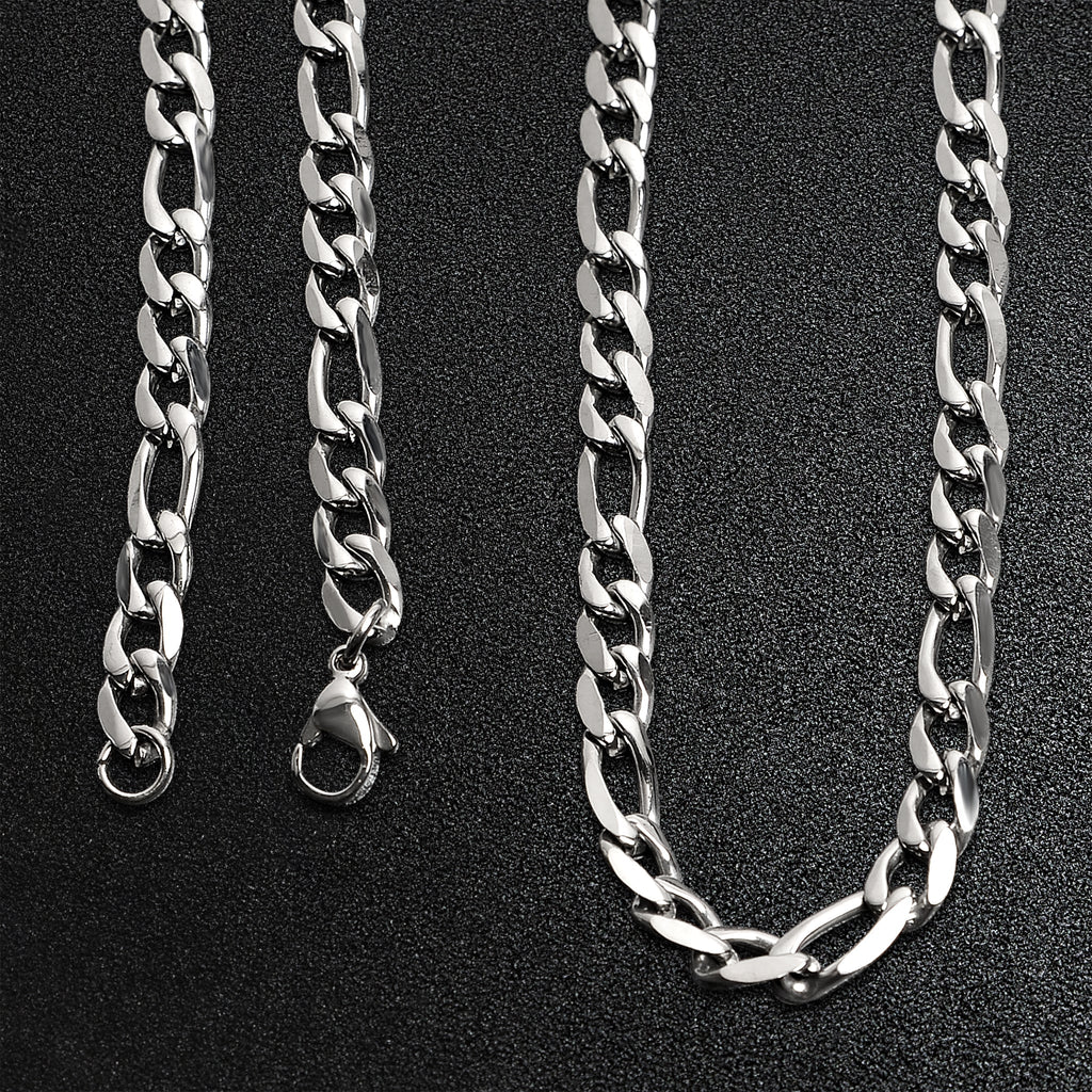 Stainless Steel Figaro Chain Necklace