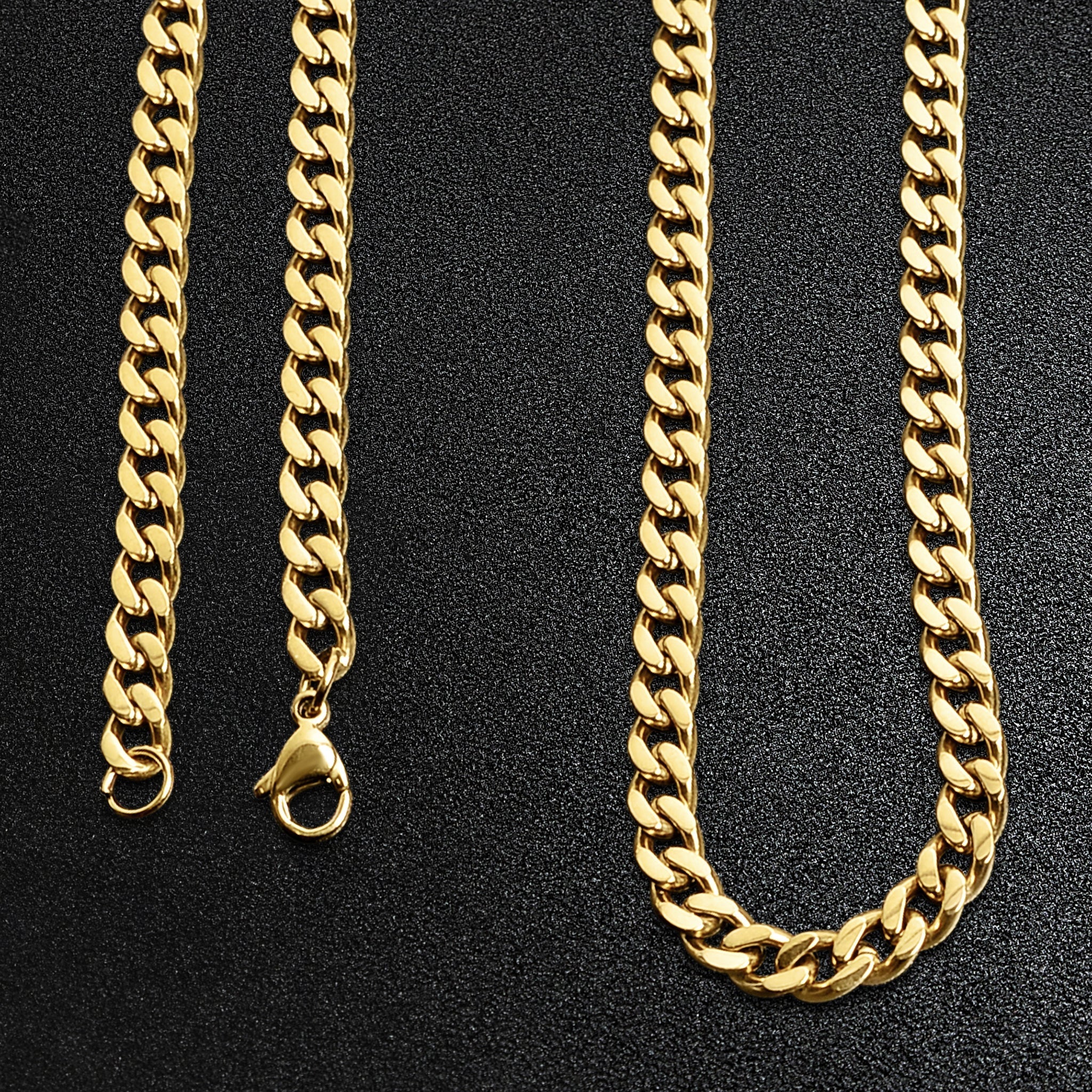 Gold Diamond Cut Curb Chain