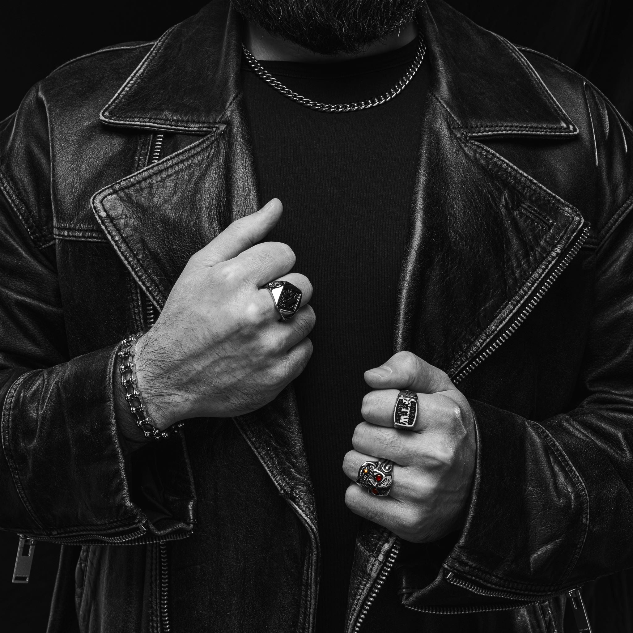 Stainless Steel "FTW" Middle Finger Signet Ring