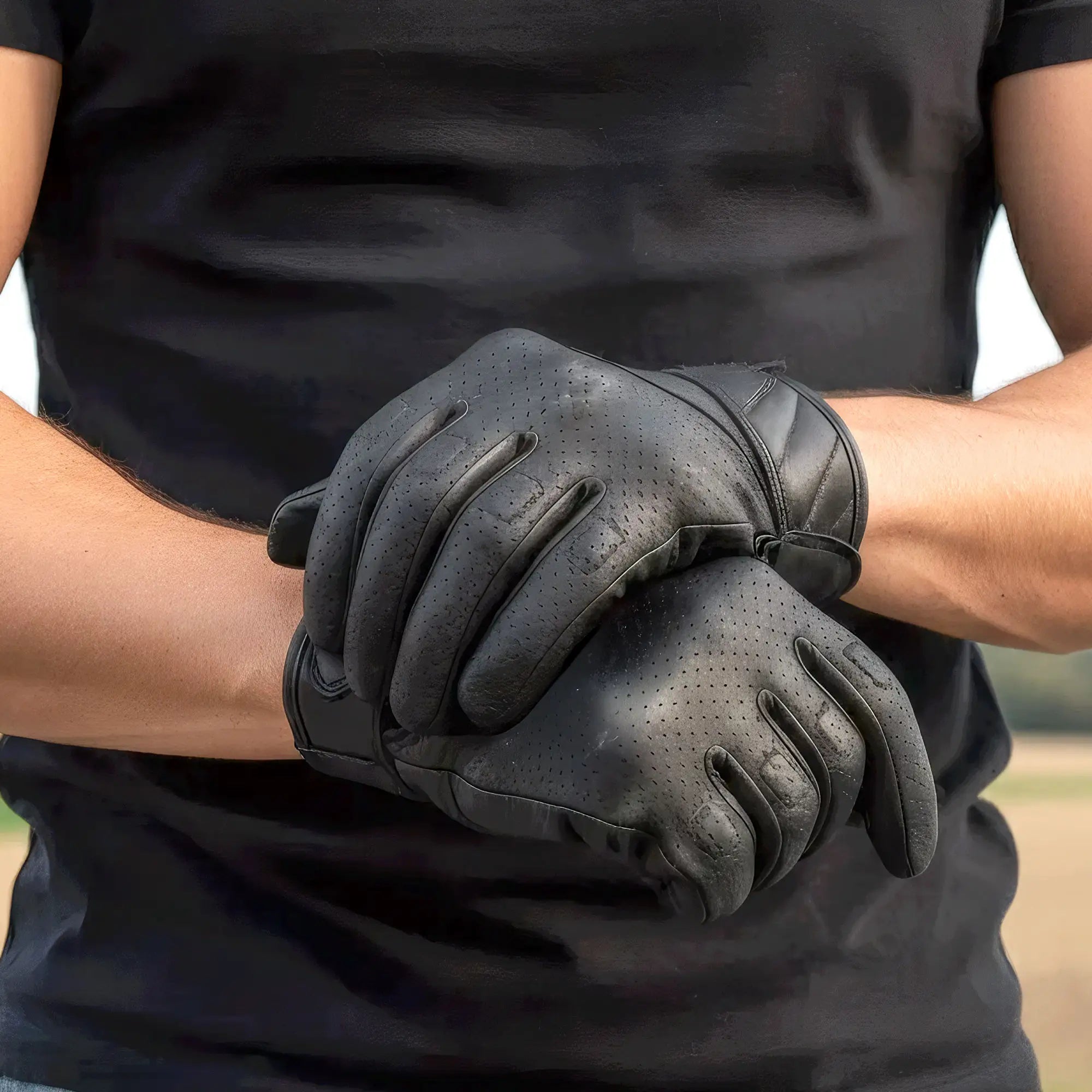 Hot Leathers GVM1023 Naked Leather Vented Knuckle Guard Gloves