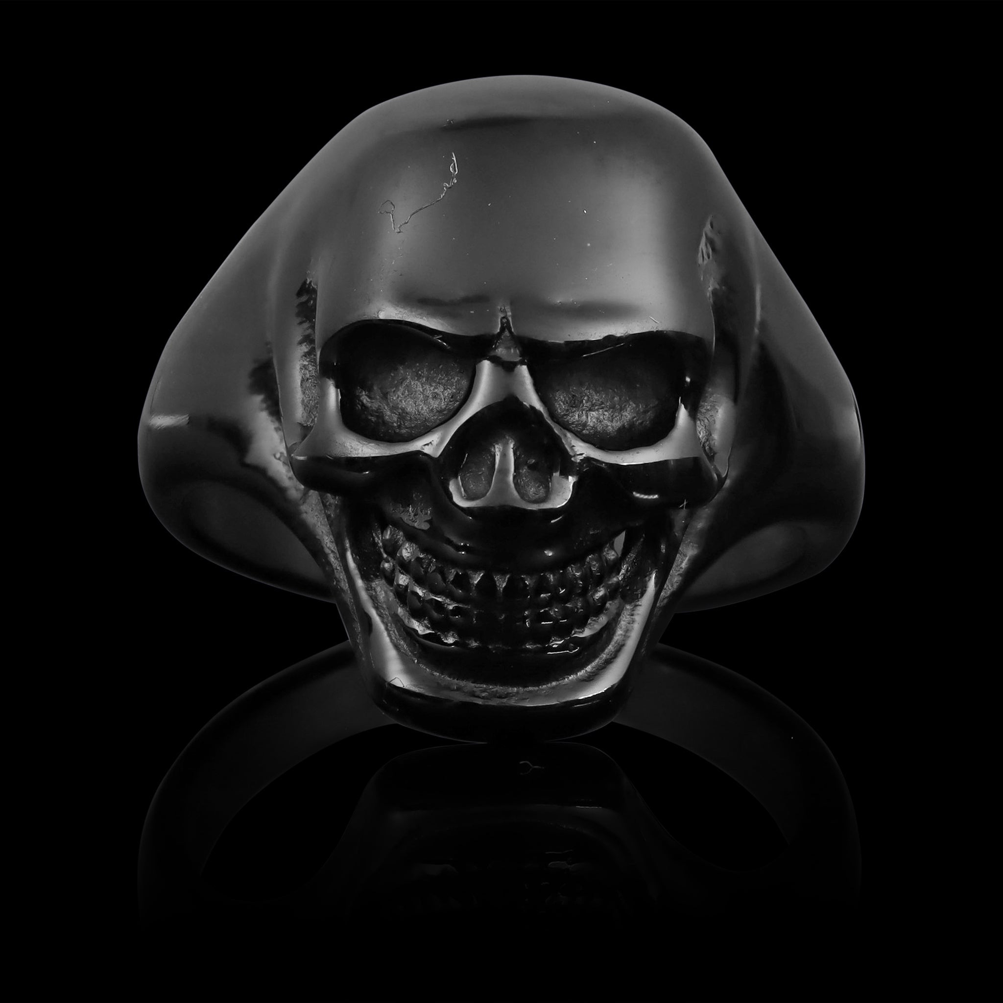 Stainless Steel Black Skull Ring