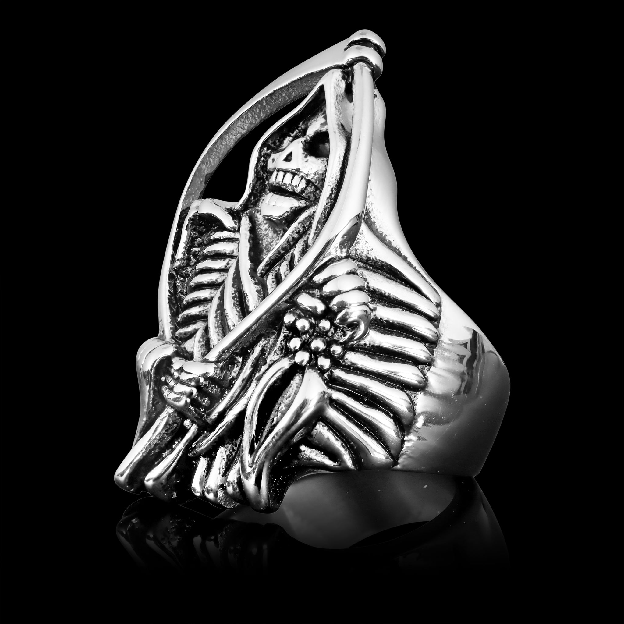 Stainless Steel Grim Reaper Ring