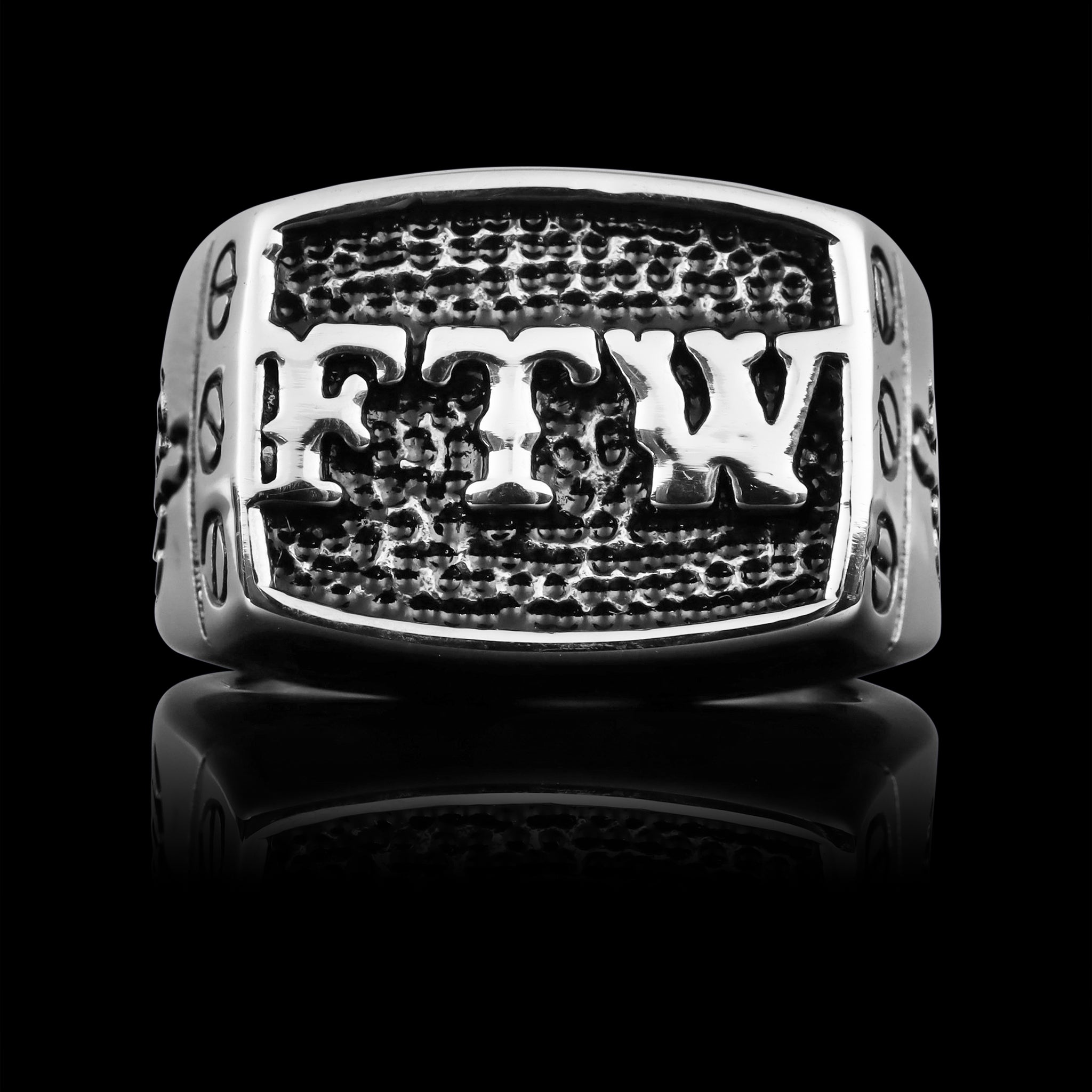 Stainless Steel "FTW" Middle Finger Signet Ring