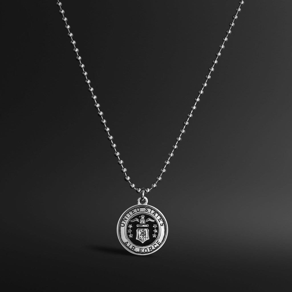 United States Air Force Stainless Steel Polished Pendant on Ball Chain