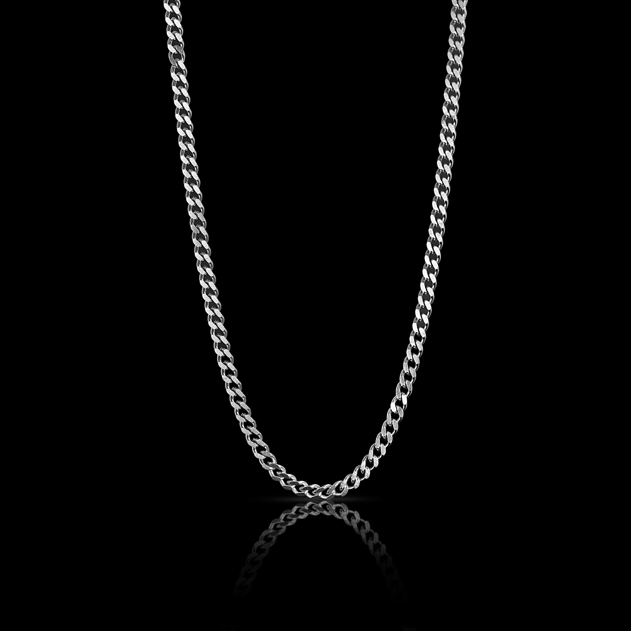 Stainless Steel Diamond Cut Curb Chain Necklace