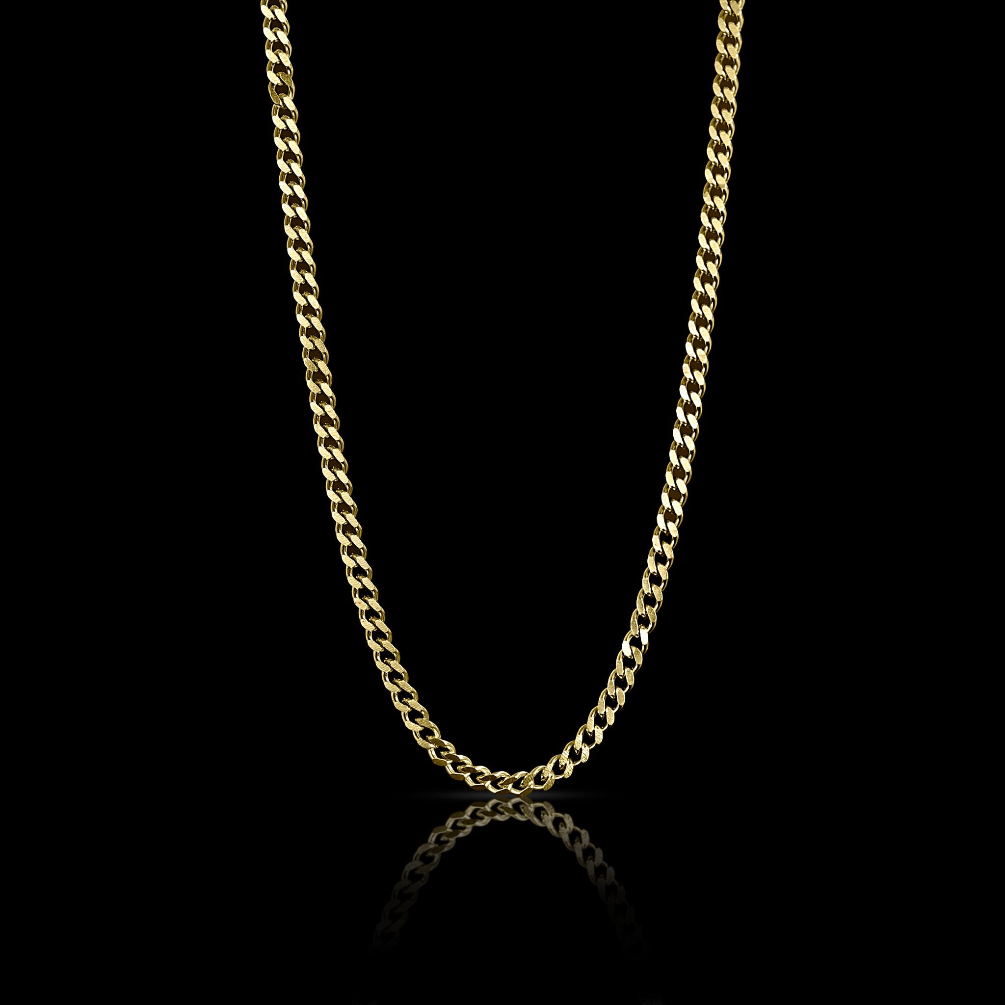 Gold Diamond Cut Curb Chain