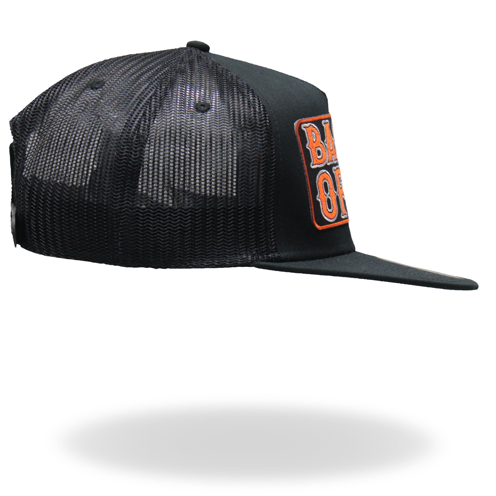 Hot Leathers GSH1020 Black Back Off Bone Finger Snap Back Hat